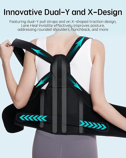 Back Brace Posture Corrector for Women and Men, Adjustable Upper and Lower Back Support for Pain Relief, Hunchback, Scoliosis, Comfortable and Invisible Under Clothes