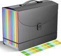 Accordion File Organizer/Expanding File Folder with Handle,13 Pockets Filing Box,Perfect for Desktop Standing/Portabe Document Paper Organizer,A4/Letter Size,Monthly/Blank Tabs,Black Diamond