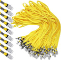 Hoolerry 300 Pcs Lanyards Clips Bulk for ID Name Badge Holder Lanyards Flat with Swivel Hook for Office School(Yellow)