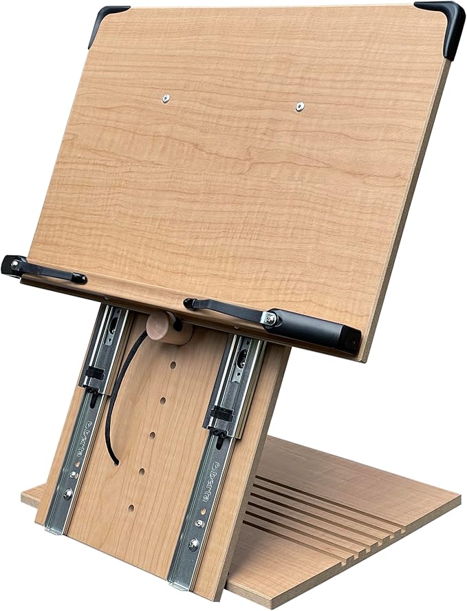 BS2500PRO XL Super Heavy Duty 15.4x10.5 Portable Height Adjustable Foldable Eye Level Bookstand Holder for Reading Hands Free Large Thick Heavy College Textbooks Tablets Neck Pain Free