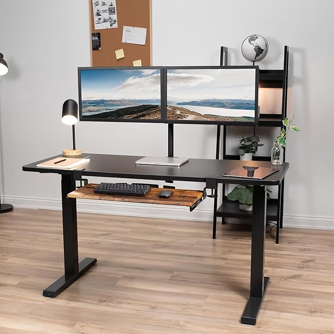 VIVO Large Clamp-on Computer Keyboard and Mouse Under Desk Slider Tray, 27 x 11 inch Pull Out Platform Drawer, Rustic Vintage Brown, MOUNT-KB05N