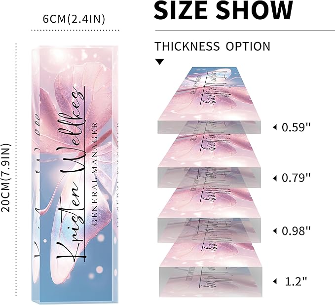 Personalized Office Name Plate, Custom Name Plate for Desks, Office Desk Decorations Gift for Women Men, Acrylic Desk Name Plate for Teacher Coworkers Staff Boss (Butterfly)