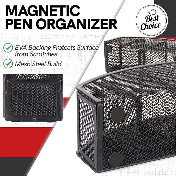 Heavy Duty Magnetic Storage Holder,5 Slots Magnetic Marker Storage Rack,10inch Large Magnetic Pencil Holder for Whiteboard,Locker,Workshop(1 Pack)