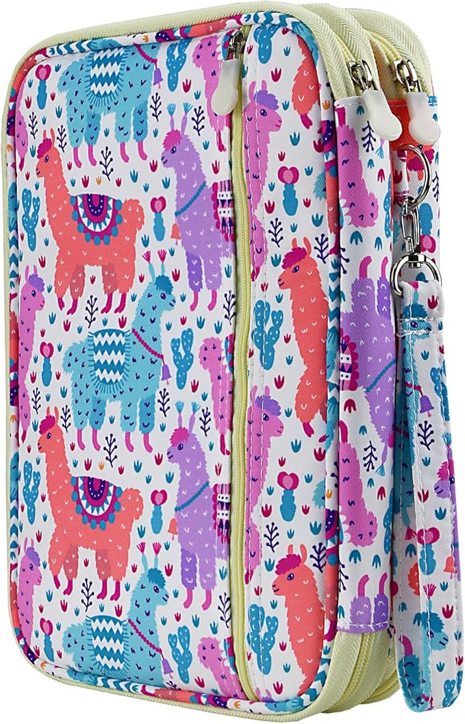 YOUSHARES 192 Slots Colored Pencil Case, Large Capacity Pencil Holder Pen Organizer Bag with Zipper for Prismacolor Watercolor Coloring Pencils, Gel Pens for Student & Artist (Color Alpaca)