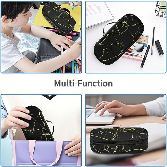 Marble Pencil Case Pencil Pouch Large Capacity Pen Bag School Office Organizer Stationery Storage Box For Girls Boys Teen Kids