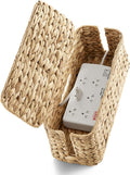 Wicker Cable Management Box with Lid - 15 inch Cable Organizer Box and Power Strip Box for Electrical Cord Management - Desk Cord Hider and Floor Cable Management for Office (Natural Color, 1)