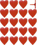 Big Red Heart Push Pins - Large Red Metal Heart Map Pins - for Cork Board, Maps, or Lapel Pin Use - Designed in USA - Set of 20
