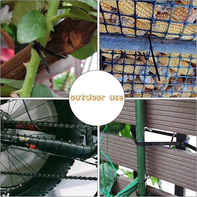 Zip Ties 12 inch 1000 Pack Black, 50 lbs Tensile Strength, Self-Locking Nylon Cable Ties, UV Resistant Plastic Wire Ties for Indoor and Outdoor Use by EMINCOUP