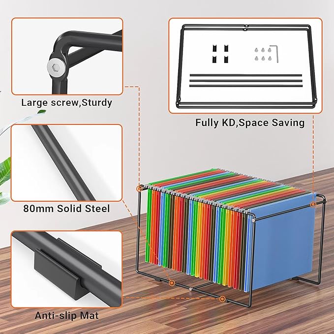 Legal/Letter Size Hanging File Folder Frame,Special Design for Desk Top Use,Not fit any file Drawers,Hanging Files Holder,Desk Organizer for Accessories,Anti-Scratch/Rusty