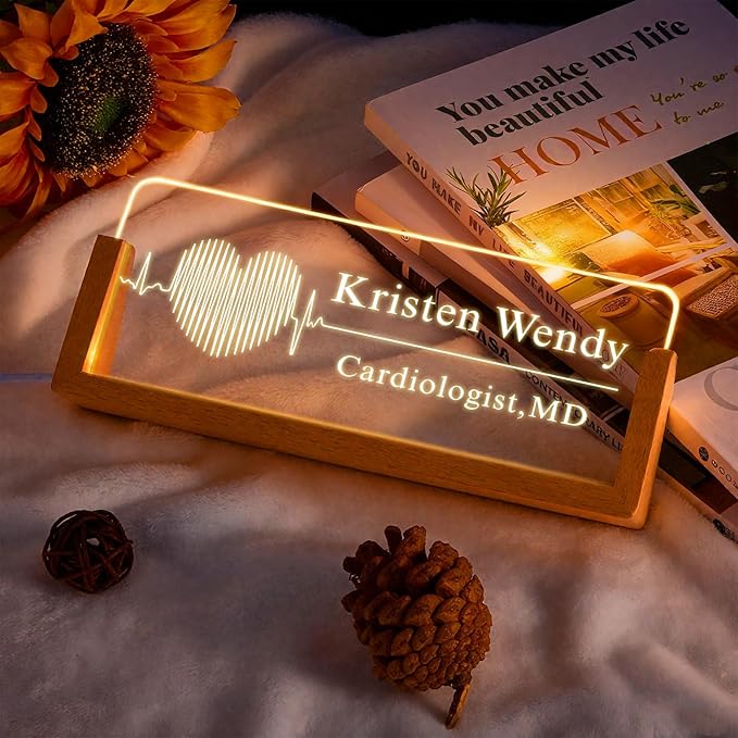 Ships Next Day, Custom Name Plate for Desk - The Doctor Light Up Acrylic Desk Name Plate Personalized Elegant Office Gifts for Doctor Appreciation Gifts, Office Decor for Women Men