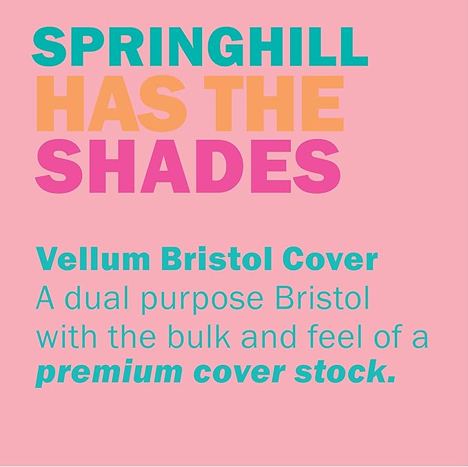 Springhill 11” x 17” Pink Colored Cardstock Paper, 67lb Vellum Bristol, 147gsm, 250 Sheets (1 Ream) – Premium Lightweight Cardstock, Vellum Printer Paper with Textured Finish – 076004R