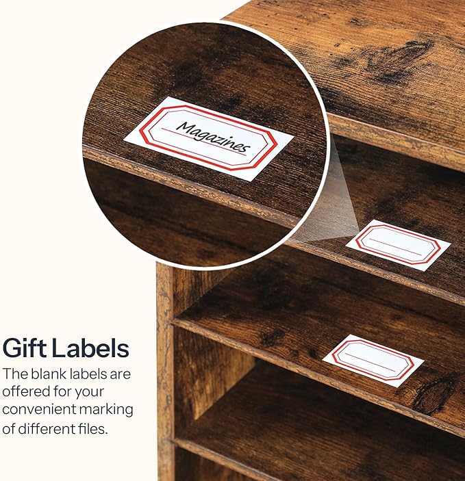 HOOBRO Wooden Literature Organizer, 36-Slot Mail Sorters, Removable Classroom Mailbox, Student Mailboxes for Classroom, Paper Storage Organizer, for Home, Office, Classroom, Rustic Brown FG36WF01