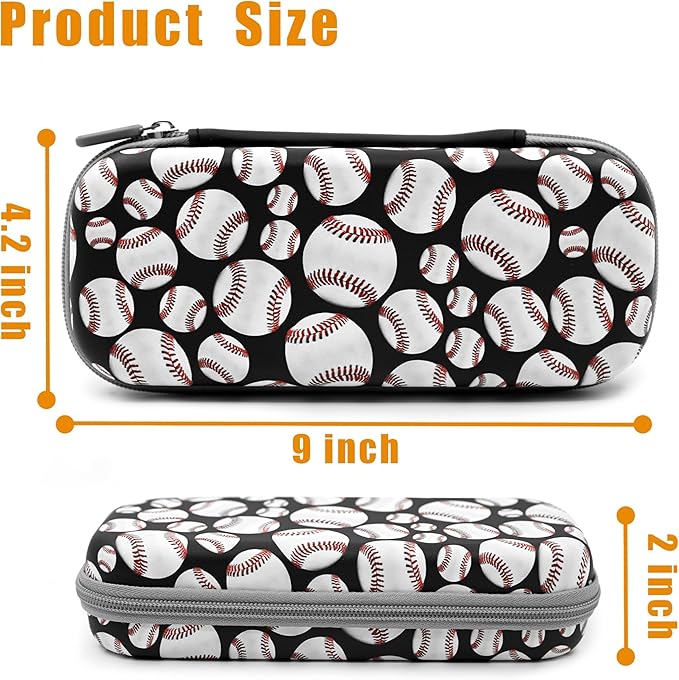 Baseball Ball Pencil Case Zip Pencil Box Multi Pouch Holder Desk Organizer For Boys Girls School Office