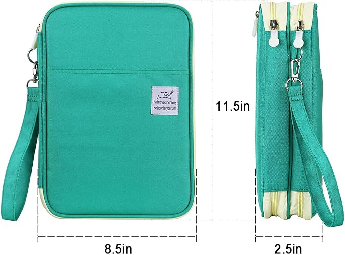 YOUSHARES 192 Slots Colored Pencil Case, Large Capacity Pencil Holder Pen Organizer Bag with Zipper for Prismacolor Watercolor Coloring Pencils, Gel Pens & Markers for Student & Artist (Green)