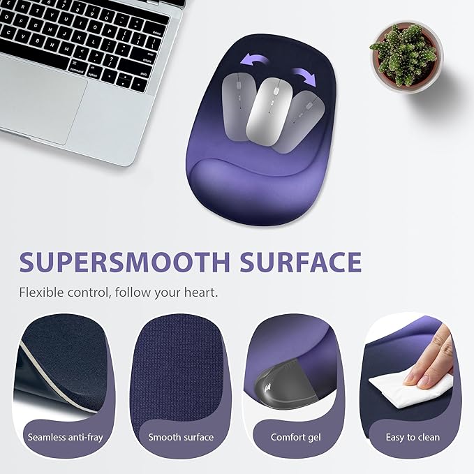 Ospelelf Wrist Rest for Keyboard and Mouse Ergonomic Mouse Pad with Wrist Support Memory Foam Wrist Rest for Computer Keyboard,3-in-1 Gel Mouse and Keyboard Pad for Office Black Gradient