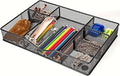 Desk Drawer Organizer Tray, Metal Mesh Drawer Organizers Office, 6 Adjustable Compartment, Desk Organizer Tray for Home Office 12.87L x 8.73D x 1.96H inch, Black, 1PC Medium