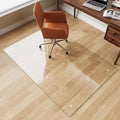FlyEcho Glass Chair Mat 40" x 60" Heavy Duty Tempered Glass Office Chair Mat, Glass Floor Mat with Polished Edge and Round Corner for Smooth Glide, Carpet Hardwood Floor Protector