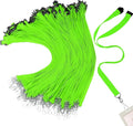 Patelai 120 Pcs Breakaway Lanyards with J Hook Bulk Flat for ID Badges Neck Badge Lanyards Card Nametag Holder Neck Straps (Fluorescent Green)