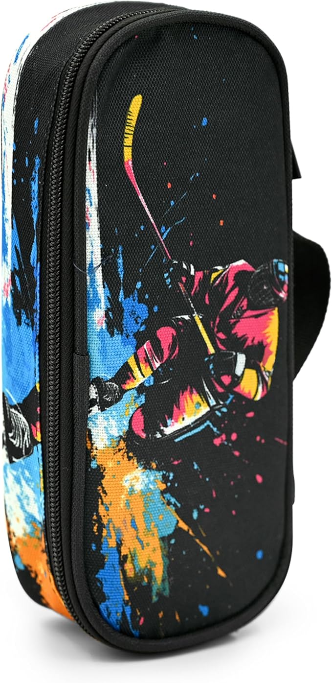 Hockey Pencil Case Pencil Pouch Large Capacity Pen Bag School Office Organizer Stationery Storage Box For Girls Boys Teen Kids