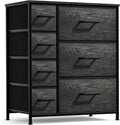 Sorbus Dresser with 7 Faux Wood Drawers - Storage Unit Organizer Chest for Clothes - Bedroom, Hallway, Living Room, Closet, & Dorm Furniture - Steel Frame, Wood Top, & Easy Pull Fabric Bins