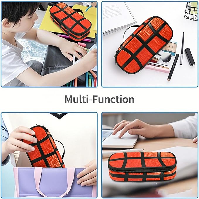 Basketball Pencil Case Pencil Pouch Large Capacity Pen Bag School Office Organizer Stationery Storage Box For Girls Boys Teen Kids