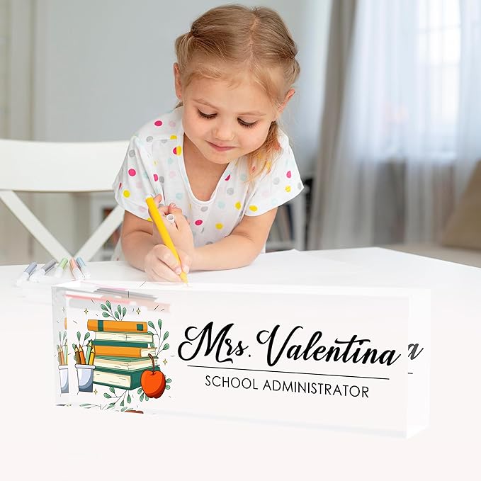 Name Plate for Desk Personalized, The Office Gifts for Teacher, Office Desk Decor Teacher Appreciation Gifts Bulk