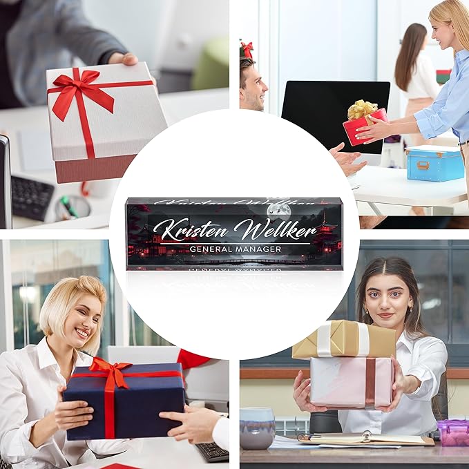 Desk Name Plate Personalized, Name Plate for Desk, Office Desk Decor for Women & Men, The Office Gifts Employee Appreciation Gifts for Boss, Manager, Teacher, Nurse