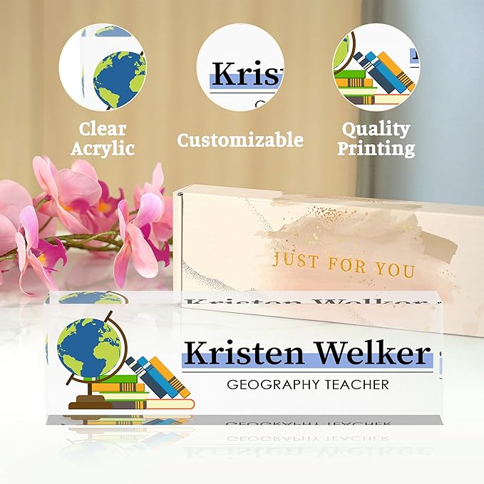 Name Plate for Desk-Personalized Name Plates for Desk-Name Plate Personalized for Office-Gifts for Teacher Boss Employee Appreciation Office Desk Decor (teacher2)