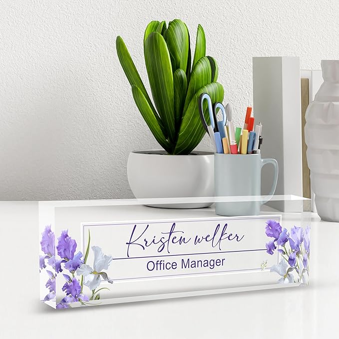 Name Plate for Desk Desk Name Plate Personalized, Office Desk Decor for Women & Men, Employee Appreciation Gifts The Office Gifts for Boss, Manager, Teacher, Nurse