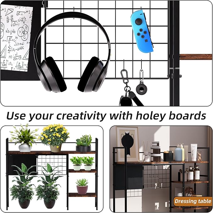 38.5" 3-Tier Desktop Bookshelf | Desk Organizer Shelf & Computer Monitor Stand | Dark Brown Home Office Storage