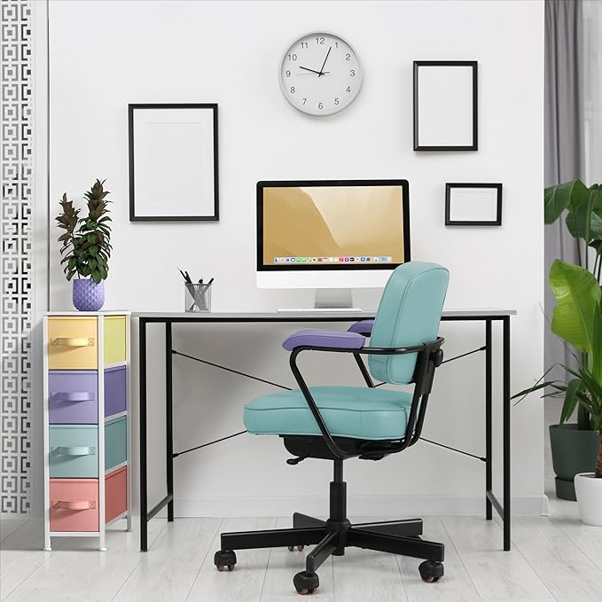 Sorbus Kids Narrow Dresser with 4 Drawers - Vertical Slim Storage Chest of Drawers with Steel Frame, Wood Top & Easy Pull Fabric Bins for Small Spaces, Closets, Bedroom, Bathroom & Laundry