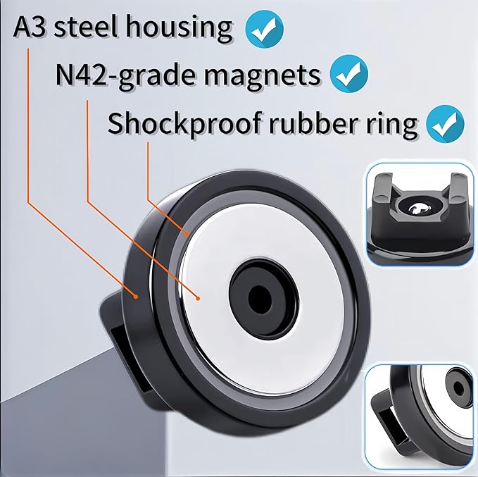 20 Pcs Magnetic Cable Zip Tie Mounts with Duty Zip | Multipurpose Magnetic Cable Holder for Cable Management | Includes Adhesive Tabs for Non-metal Surfaces, Suitable for Walls, Tables and Cars