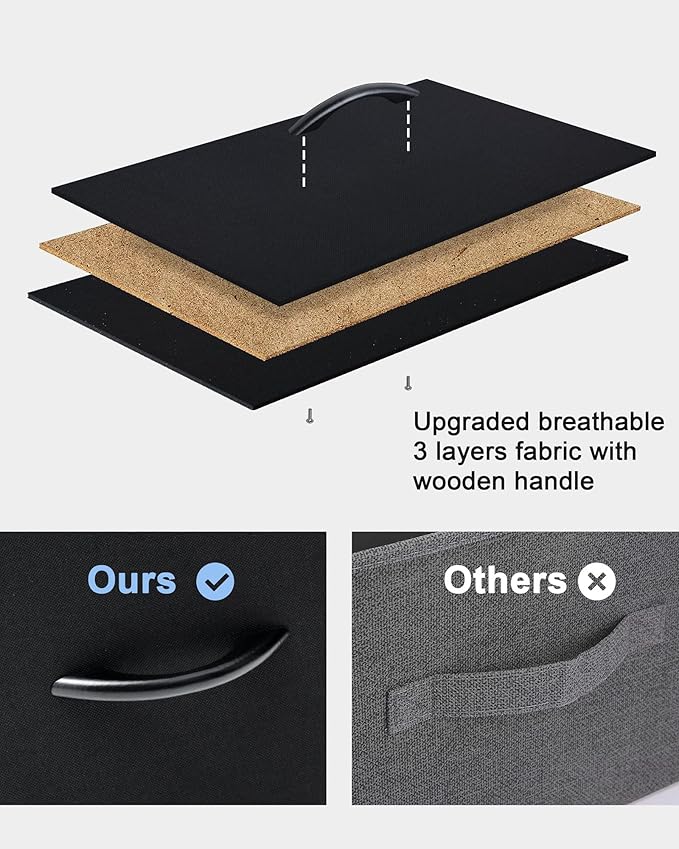 Crestlive Products Vertical Dresser Storage Tower - Sturdy Steel Frame, Wood Top, Easy Pull Fabric Bins - Wide Organizer Unit for Bedroom, Hallway, Entryway, Closets - 5 Drawers(Black)