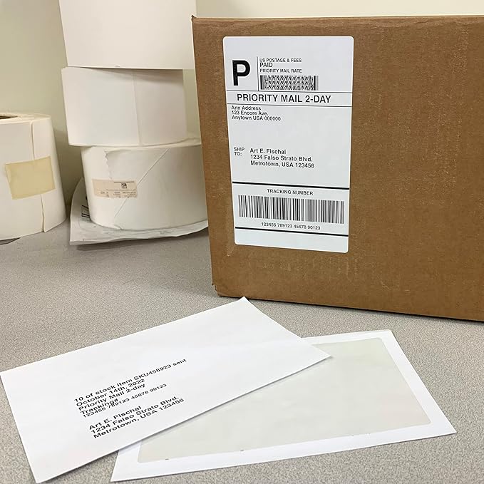 Half Sheet FedEx Shipping Labels with Tear Off Receipt from Blank Labels - 7.50" x 5.125" Label Size/Word Template 5127 / Inkjet & Laser Printer Guaranteed, 1 Label per Sheet - 1,000 Labels per Case