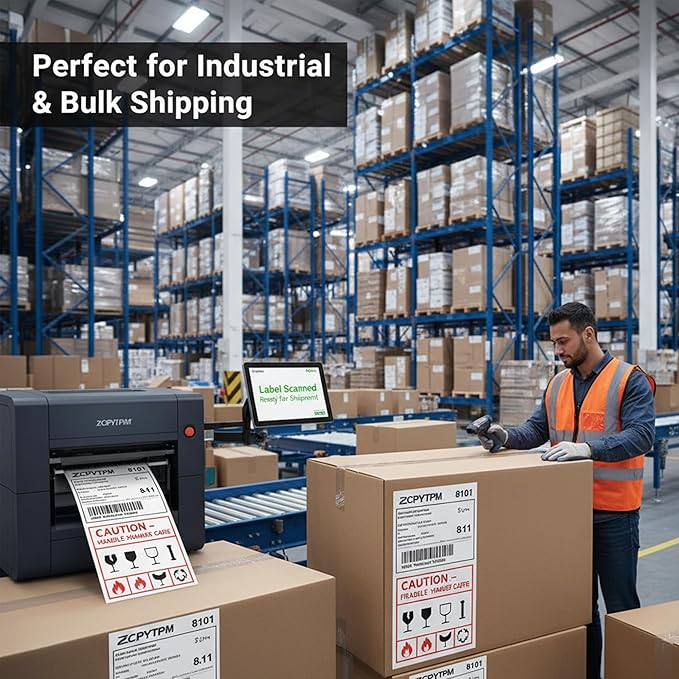 VZCPYTPM Printable Shipping Labels 8.5" x 11",100 White Matte Customizable Label Sheets for Inkjet Printer,Large Stickers for Mailing,Shipping,and Address,Printing and Organizing