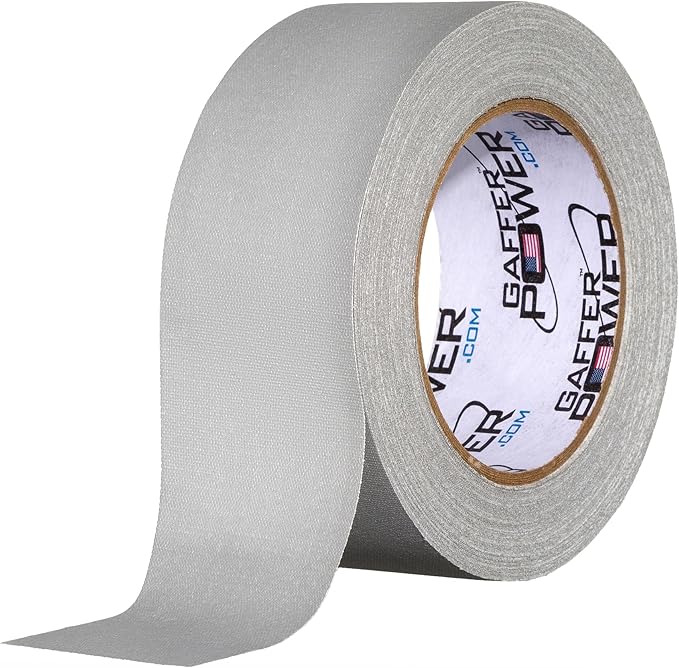 Gaffer Power Real Professional Grade Grey Gaffer Tape, Made in The USA, Heavy Duty Gaffers Tape, Non-Reflective, Multipurpose. 2 Inches x 30 Yards.