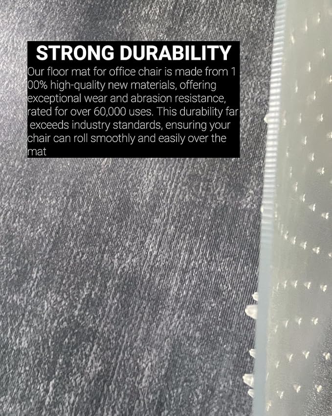 36" x 48" Office Chair Mat for Carpeted Floors – Large, Slip-Resistant, Heavy-Duty Desk Protector with Extended Lip – Easy Glide Rolling Desk Chair Mat for Work, Gaming, Home