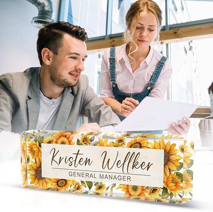 Name Plate for Desk, Custom Office Desk Decor The Office Gifts for Women Men, Employee Appreciation Gifts for Boss, Manager, Teacher, Nurse