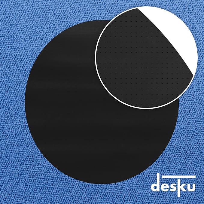 DESKU - Circle Gaming Chair Mat, Computer and Office Chair Mat for Carpet, Black, 46 Inches, Made in The USA