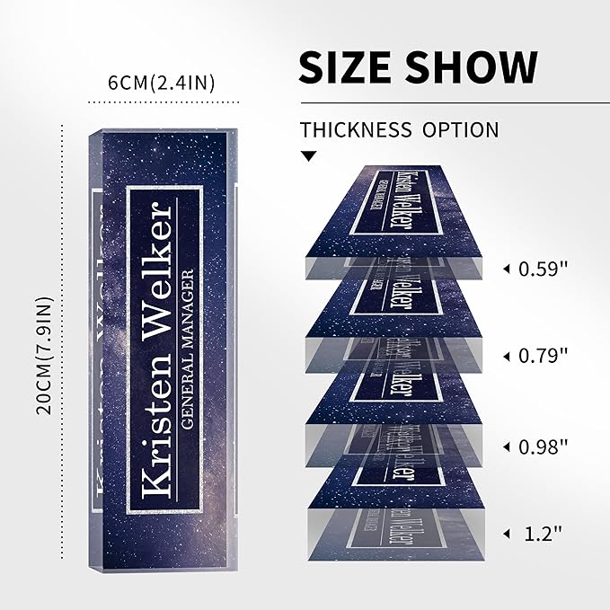 Personalized Name Plates for Office - Gifts for Teacher, Boss, Employee Appreciation - Office Desk Decor (Night Sky)