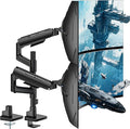 ARES WING Dual Monitor Mount for 17-49 Inch Ultrawide Heavy Duty Curved Screen, Computer Monitor Arm Desk Mount, Gas Spring Adjustable Vesa Stand, Black