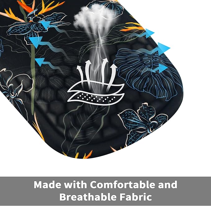 Ergonomic Mouse Pad with Wrist Support, Comfortable Memory Foam Mousepad with Massage Design and Non-Slip PU Base, Wrist Rest Mouse Pad for Office and Home, 12x8 Inch