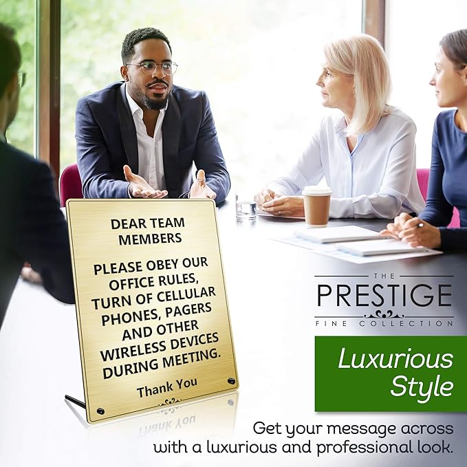Desk Sign, Custom Desk Name Plate/Sign, 8.5x11 Inches, 18 Colors, Up to 14 Lines, Prestige Collection, USA Made By MY SIGN CENTER