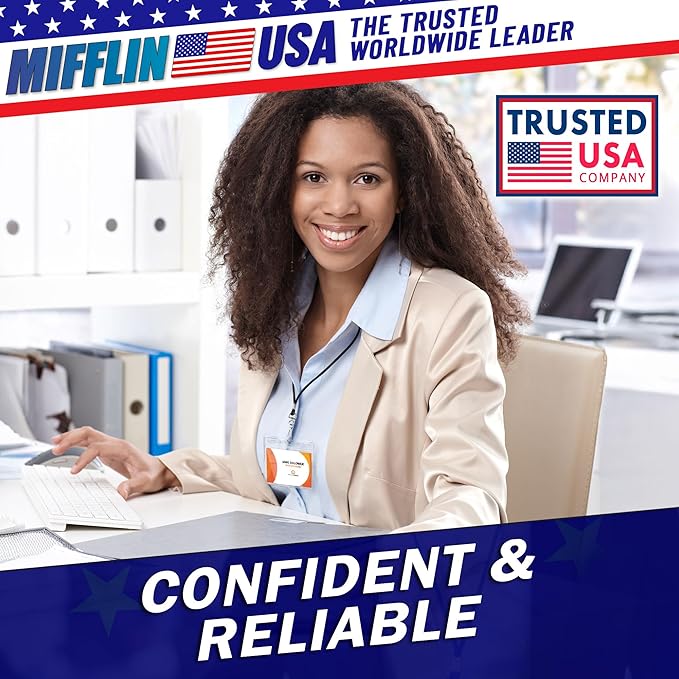Mifflin-USA Card Protector (4x3 Inch, Clear, Bulk 5000 Pack) Quick Load Horizontal No Zipper Name ID Badge Holder