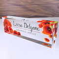 Artblox Personalized Name Plate for Desk | Poppy Flowers Design On Clear Acrylic Glass | Custom Desk Name Plate Personalized with Your Name and Credentials for Teacher Phd Military Office