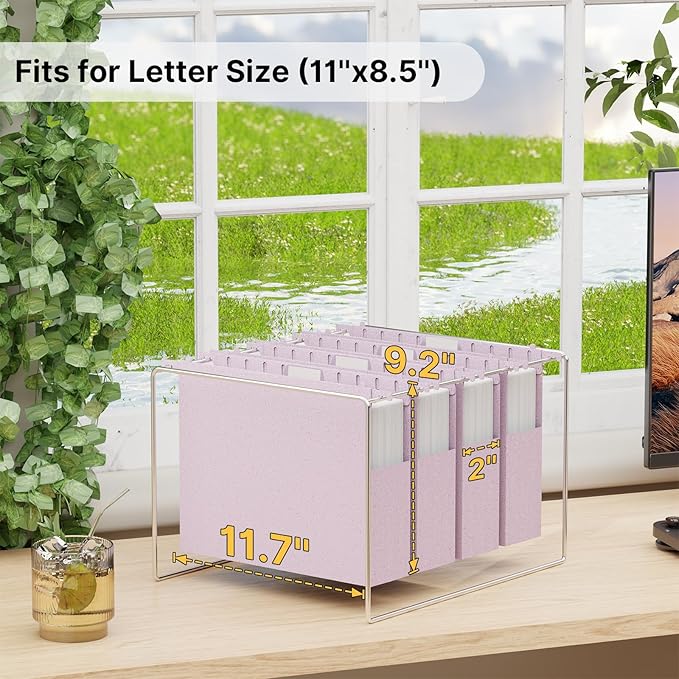 Letter Size Hanging File Folders with Tabs,2'' Expansion,12 Pack Heavy Duty Wheat Straw Plastic Hanging Folder,Extra Capacity Filing Cabinet Folders,File Organizer for File Box(Morandi Purple)