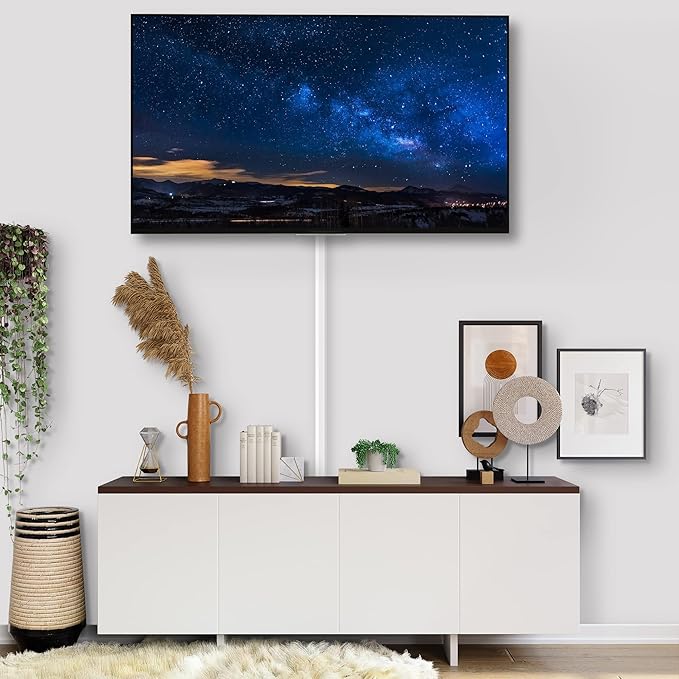 ZhiYo Cord Hider Wall Kit, 87in Cord Cover Wall Mounted TV, Wire Covers for Cords, Paintable Wire Hiders for TV On Wall, TV Cable Hider Wall Kit, Wall Cord Concealer, 6 x L14.5in W0.98 H0.5in, White