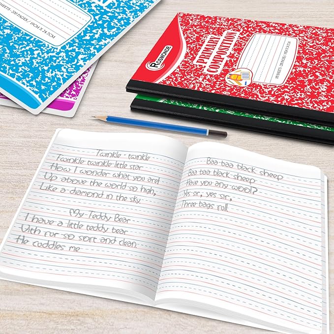 Rosmonde 2000 Pack (Pallet) Composition Notebooks Bulk, Primary Ruled, Full Pallet of Composition Notebooks, 100 Sheets (200 Pages), 9-3/4 x 7-1/2, Bulk Notebooks for Grades K-2, 4-7 Days Transit