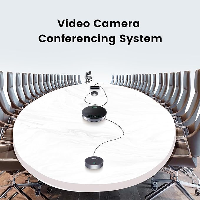iuZee All-in-One PTZ 4K 12X Optical Zoom Video Conference Room Camera System with Bluetooth Speakerphone 2 Expansion Mics HDMI 78° Wide View Angle Lens Works with Zoom Webex for Large Meeting Room