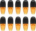 10 Magnetic Memo Holders Set - Large Clip, Plastic - TOrange